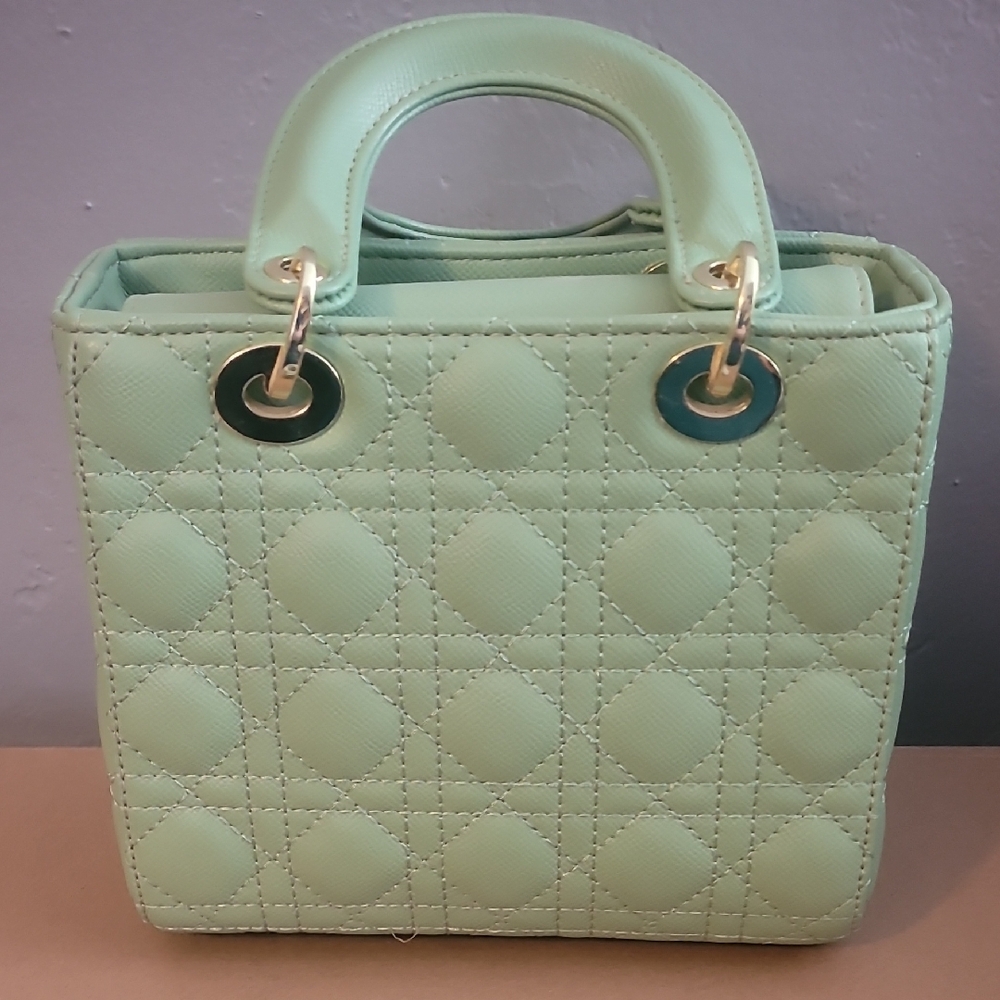 Mint Green Mirror Bag Quilted Handbag - Picture 3 of 4
